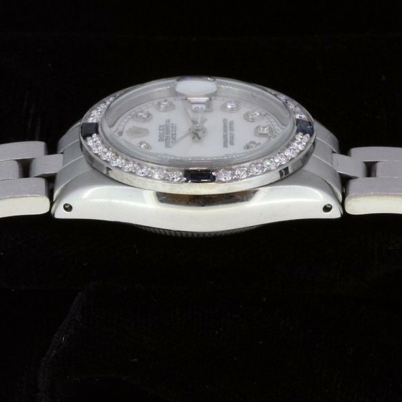 Rolex Ladies Datejust Oyster Perpetual Steel Diamond Dial Bezel Sapphire Watch